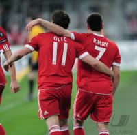 FUSSBALL  International CHL 09/10 :  JUBEL RIBERY und OLIC (FC Bayern  Muenchen)