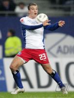 Fussball 1. Bundesliga: HSV, VAN DER VAART Einzelaktion am Ball