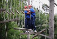 Fussball  SV Stuttgarter Kickers  im Hochseilpark