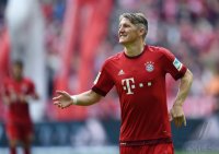 Fussball 1. Bundesliga Saison 14/15: JUBEL Bastian Schweinsteiger (FC Bayern Muenchen)