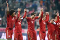 Fussball 1. Bundesliga, Saison 2012/2013: JUBEL mit Dante, Philipp Lahm, Javi , Javier Martinez , Toni Kroos, Franck Ribery (v. li., FC Bayern Muenchen)