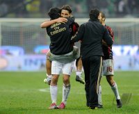 FUSSBALL SERIE A: (v. li.) JUBEL AC Mailand,  Zlatan Ibrahimovic