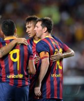 FUSSBALL International 2013/2014: JUBEL Barca; Lionel Messi und Neymar