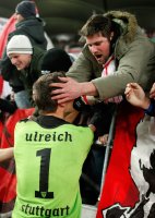 FUSSBALL  DFB Pokal 11/12  Achtelfinale: JUBEL Torwart Sven Ulreich (VfB Stuttgart)