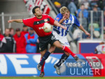 Fussball 1. Bundesliga: Leverkusen - Berlin, Zweikampf