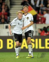 Fussball International  Testspiel:  JUBEL nach dem Tor , Andre SCHUERRLE, Thomas MUELLER (v. li., Deutschland)
