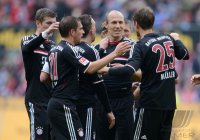 Fussball 1. Bundesliga, Saison 2011/2012:  Toni Kroos, Philipp Lahm, Arjen Robben, Thomas Mueller (v.li., FC Bayern Muenchen)