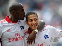 Fussball 1. Bundesliga : JUBEL Guy Demel, Paolo Guerrero (v. li., Hamburger SV)