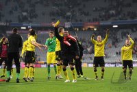 Fussball 1. Bundesliga : JUBEL BVB Torwart Mitchell Langerak, Lucas Barrios, Robert Lewandowski, Jakub  KUBA Blaszczykowski (v. li., Borussia Dortmund)