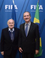 FIFA Praesident Joseph S. Blatter (Schweiz) trifft Sportminister Aldo Rebelo (Brasilien)