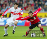 Fussball - Bundesliga , Leverkusen - Stuttgart Zweikampf