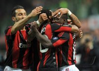 FUSSBALL SERIE A:  Robinho, Clarence Seedorf (v. li., AC Mailand)