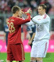 Fussball 1. Bundesliga, Saison 2011/2012:  Holger Badstuber, Torwart Manuel Neuer (v. li., FC Bayern Muenchen)