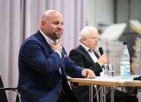 Streitgespraech OB Boris Palmer und AfD Landesvorsitzender Markus Frohnmaier in Tuebingen