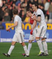 Fussball 1. Bundesliga  Saison 2010/2011:  SC Freiburg - FC Bayern Muenchen