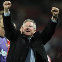 Fussball CHL  Saison 2010/2011:  JUBEL Trainer Ferguson  (Manchester United FC)