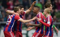 Fussball, 1. Bundesliga  Saison 2014/2015: SV Werder Bremen - FC Bayern Muenchen