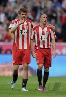 Fussball 1. Bundesliga 10/11:  Th. Mueller (FC Bayern Muenchen) und  Ribery (FC Bayern Muenchen)