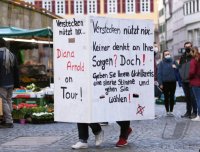 Wahlkampf Landtagswahl Baden Wuerttemberg 2021 am 20.02.2021 in Tuebingen (Altstadt Tuebingen)