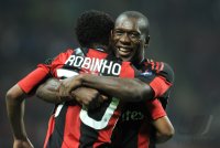 FUSSBALL SERIE A:  Robinho, Clarence Seedorf (v. li., AC Mailand)