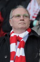 Fussball 1. Bundesliga  Saison 2010/2011: Praesident  Uli Hoeness (FC Bayern Muenchen)