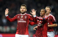 FUSSBALL SERIE A:  Antonio Nocerino, Robinho (v. li., AC Mailand)