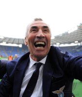 FUSSBALL SERIE A:  JUBEL Trainer Edoardo Reja (Lazio Rom)