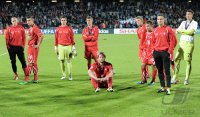 Fussball U21-EURO 2011 FINALE: (v. li.) Schweiz Enttaeuschung nach der Niederlage, Admir Mehmedi (Schweiz) mit einer Trinkflasche