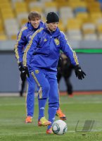Fussball Training  der ukrainische Nationalmannschaft in Kiew