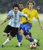 FUSSBALL  Olympia 2008   Halbfinale  Maenner   Argentinien - Brasilien