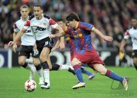 Fussball Champions League Finale 2011:  Rio Ferdinand (li, Manchester United FC) gegen Lionel Messi (re, Barca)