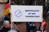 Kundgebung im Tuebinger Anlagenpark: 1200 Menschen demonstrierten gegen die einrichtungsbezogene Impfpflicht