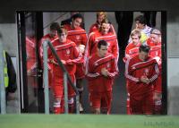 Fussball: Luca Toni , Miroslav Klose , Bastian Schweinsteiger (v.li., FCB)