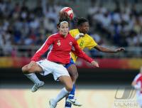 FUSSBALL  Olympia 2008   Viertelfinale Frauen Brasilien - Norwegen