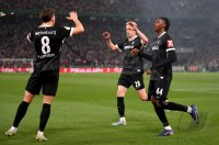 Fussball DFB Pokal  Halbfinale  2025/2026  23.04.2026VfB Stuttgart - SC Freiburg , JUBEL, JUBELT, JUBELN, OPTIMISTISCH, FREUDE, FREUEN, POSITIV, POSITIVE EMOTION, POSITIVE EMOTIONEN,