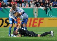 FUSSBALL  DFB Pokal 1. Hauptrunde 2011: Enttaeuschung  Werder Bremen