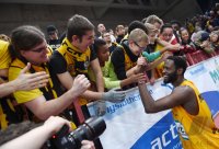 Basketball 1. Bundesliga 14/15 Hauptrunde:  Walter Tigers Tuebingen - MHP RIESEN Ludwigsburg