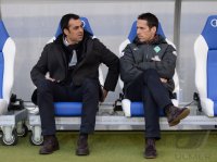 Fussball  1. Bundesliga  13/14: Trainer Dutt (SV Werder Bremen) und Manager Eichin (SV Werder Bremen)