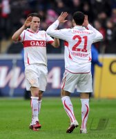 Fussball 1. Bundesliga : Christian Traesch mit Khalid Boulahrouz (v. li., VfB Stuttgart)