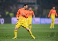 FUSSBALL INTERNATIONAL CHL ACHTELFINALE 12/13: Lionel Messi (Barca) enttaeuscht