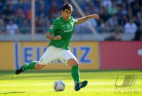 Fussball 1. Bundesliga, Saison 2011/2012: Werder Bremen, PAPASTATHOPOULOS am Ball