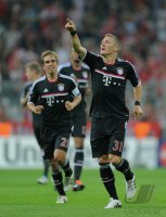 Fussball CHL  Saison 2011/2012: JUBEL Bastian Schweinsteiger (FC Bayern Muenchen)