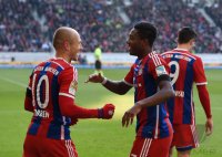 Fussball 1. Bundesliga Saison 14/15: JUBEL Arjen Robben (FC Bayern Muenchen)