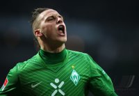 Fussball 1. Bundesliga, Saison 2011/2012: Werder Bremen - Hoffenheim, Torjubel Arnautovic