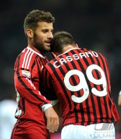 FUSSBALL SERIE A:  Antonio Nocerino, Cassano Antonio (v. li., AC Mailand)