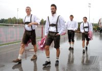 1. Fussball Bundesliga :  Bastian Schweinsteiger, Diego Contento, Ivica Olic, Danijel Pranjic (v. li., FC Bayern Muenchen)