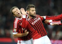 FUSSBALL SERIE A:  Cassano Antonio, Antonio Nocerino (v. li., AC Mailand)