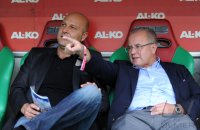 Fussball 1. Bundesliga, Saison 2011/2012:  Sportdirektor Dirk Duffner, Praesident Fritz Keller  (v. li., SC Freiburg)