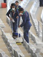 FUSSBALL WM 2010  Vorbereitung auf das erste Spiel in Kapstadt