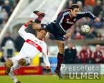 Fussball 1. Bundesliga: Stuttgart - Muenchen, Zweikampf